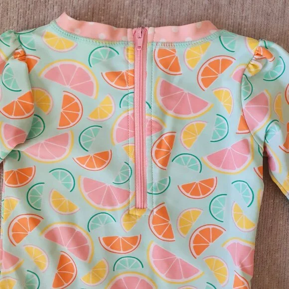 RuffleButts Citrus Rash Guard Size 12-18 Months Swimsuit - Picture 4 of 5